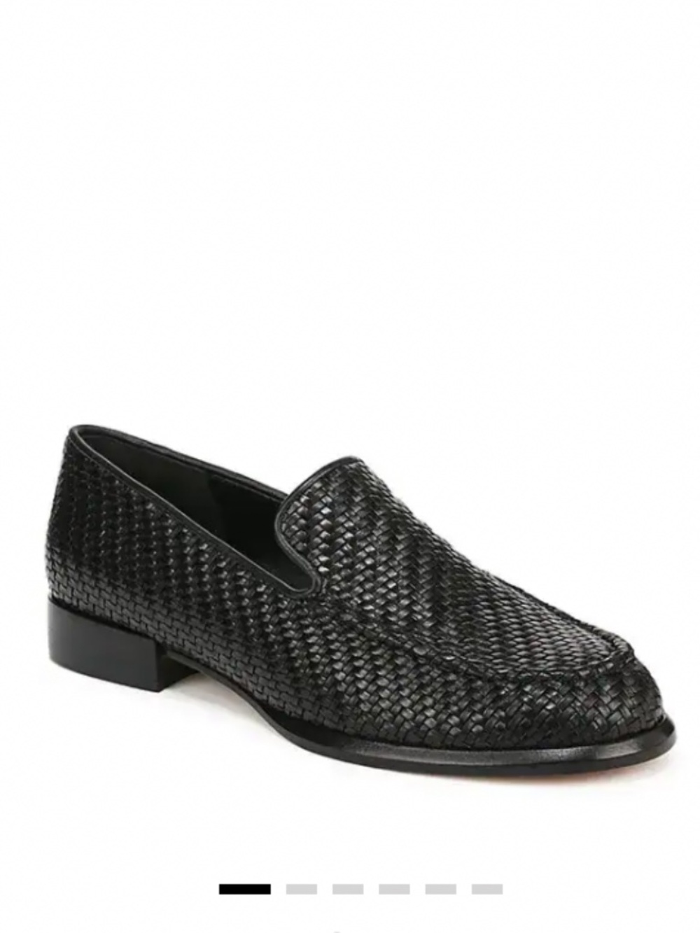 Vince Naomi Woven Leather Loafers in black.